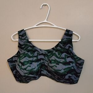 Knix Green & Grey Camo Wireless Sports Bra – Size XXXXL+ EUC